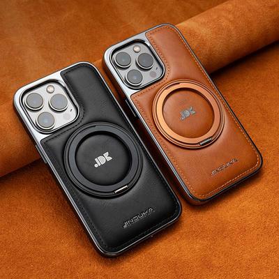 Suitable for Apple 15promax Phone Case Rotating Stand Magnetic Attraction IPhone14 Full Cover 13 Anti-drop Leather Case