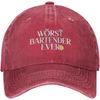 Worst Bartender Ever Funny Baseball Cap Distressed Cotton Casual Hat for Adults