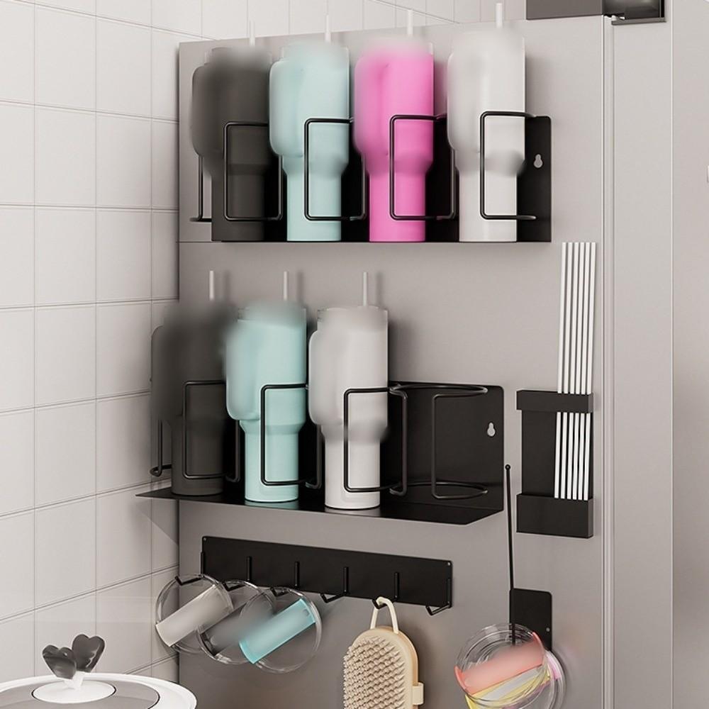Magnetic Mount Tumbler Holder 3/4 Slot Fridge Storage Holder Cup Organizer  for Stanley Cups