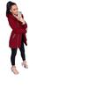 Women's 2024 Fashion Fleece-Lined Hooded Jacket with Side Zipper
