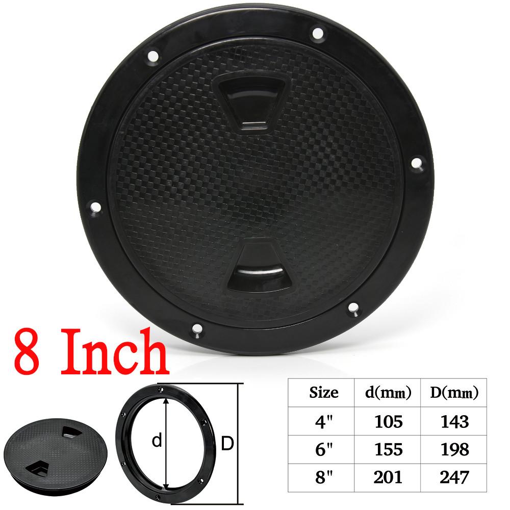 Non-slip 4/6/8 Inch Round Deck Cover Yacht Inspection Hole White Black Hatch Hand Hole Covers Inspection Work Cover Hatch