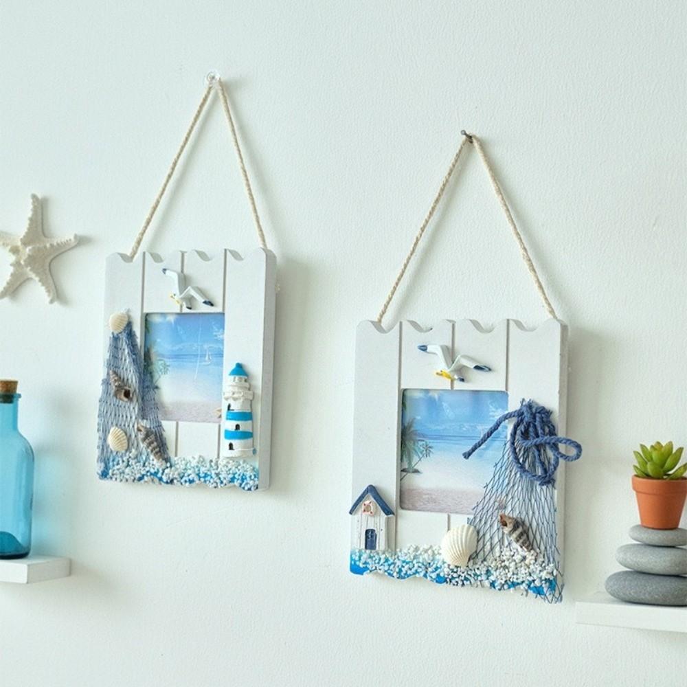 Nautical Theme Photo Frame Wood Material Wall Decoration Pendant Living Room Decor
