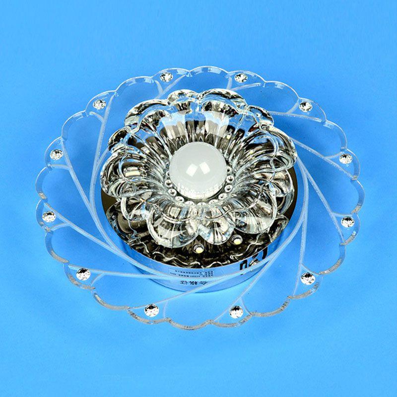 Moderne Krystall LED Sparelys Sterkt Taklys Lampe Armatur Lysekrone 3w