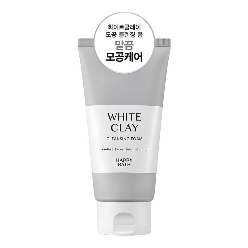 Happy Bath White Clay Pore Cleansing Foam, 150g, 1 Pcs