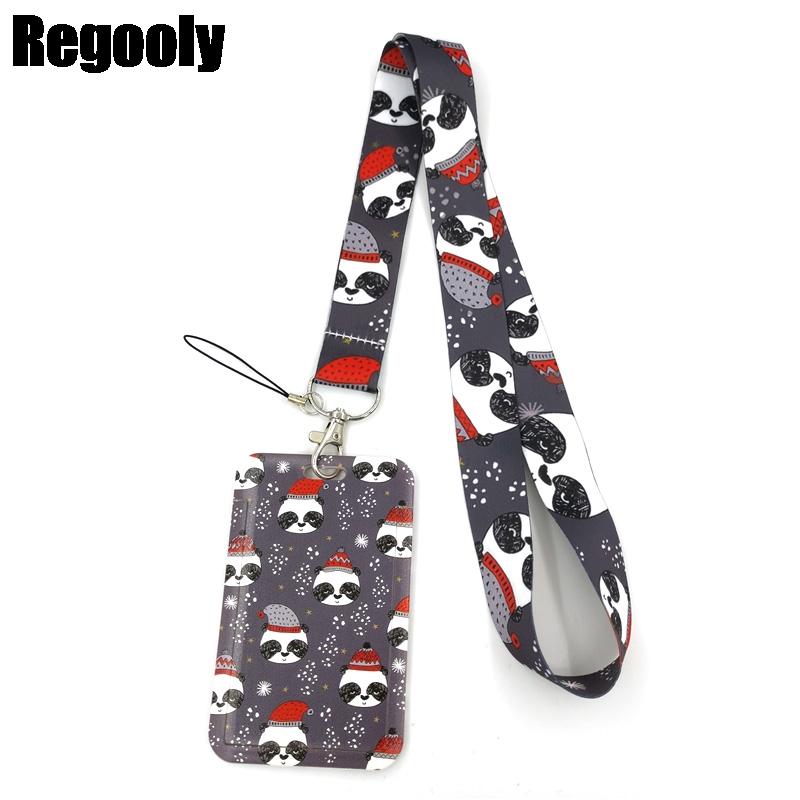 Christmas Art Cartoon Anime Fashion Lanyards Bus ID Name Work Card Holder Accessories Decorations Kids Gifts