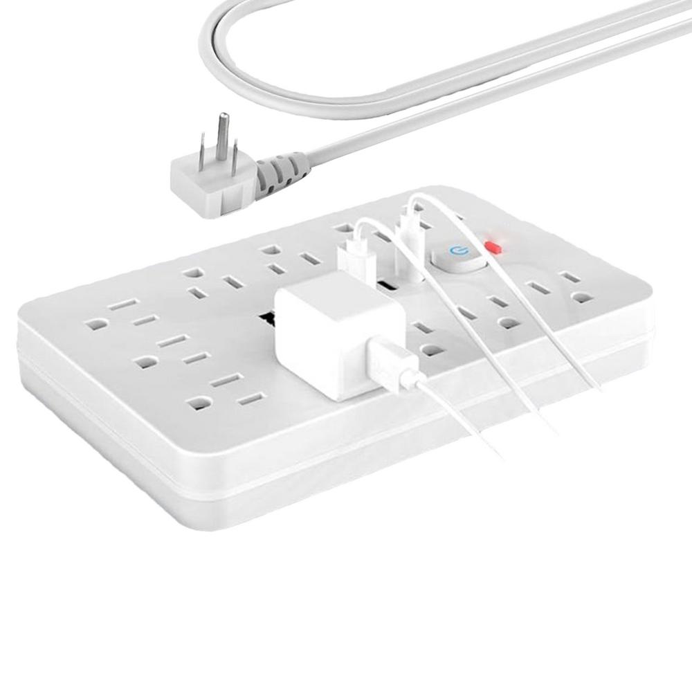 17-in-1 Plug Outlet Extender Power Strip With USB Port Switched Socket 11 Outlets 4 USB 2 Type-C Ports Multiple Security Protect