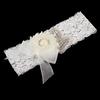 Western Wedding Bride Garter with Lace Floral Applique Decoration