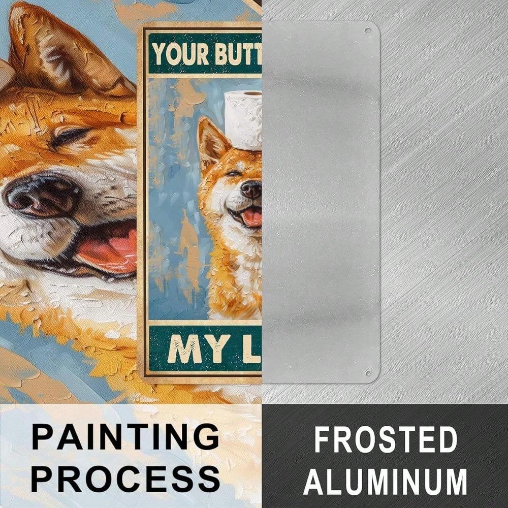 Your Butt My Lady Metal Wall Poster 8x12 Inch Retro Toilet Sign for Bar Bathroom Decor
