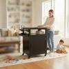 Mobile Kitchen Island with Stainless Steel Top Versatile Utility Storage Trolley
