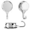 3 PCS Silver Suction Cup Hook Durable Robe Hook Convenient Towel Hook  Flat Smooth Surface
