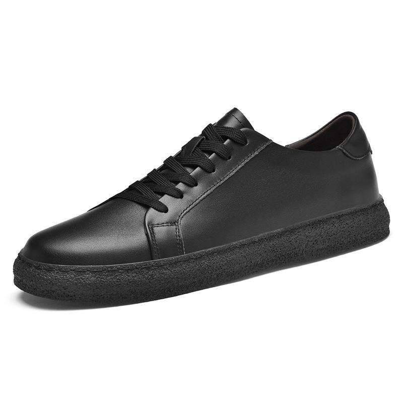 Men s White Height-Increasing Leather Retro Sneakers 41