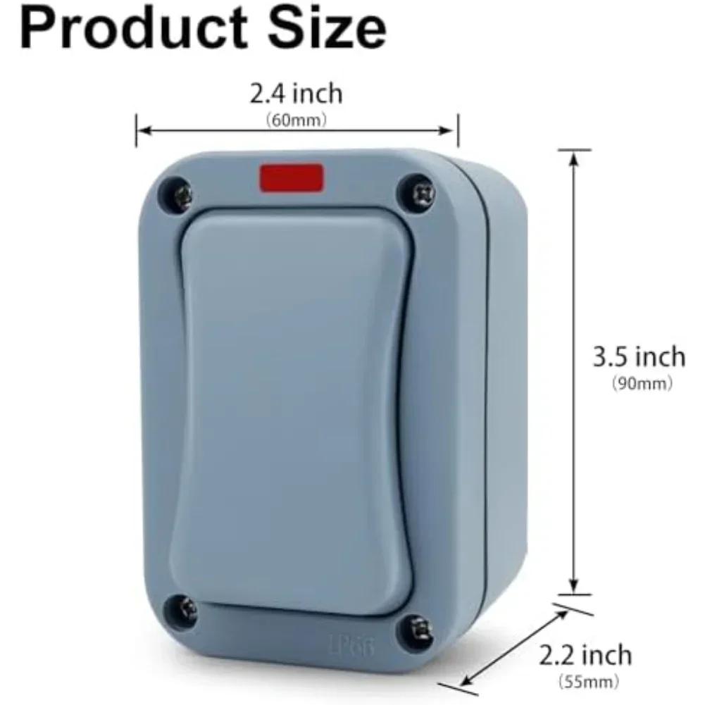 Outdoor Light Switch 1 Gang Wall Mount with LED Indicator IP66 Waterproof Rated for Garden and External Electrical Use