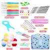 58Pcs/Set Portable Crochet Kit, DIY Beginner Crochet Knitting Hook Set With Storage Bag Material Pack and Storage Tools
