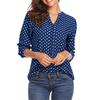 Dot Print V-neck Long Sleeved Loose Women's Blouses & Shirts