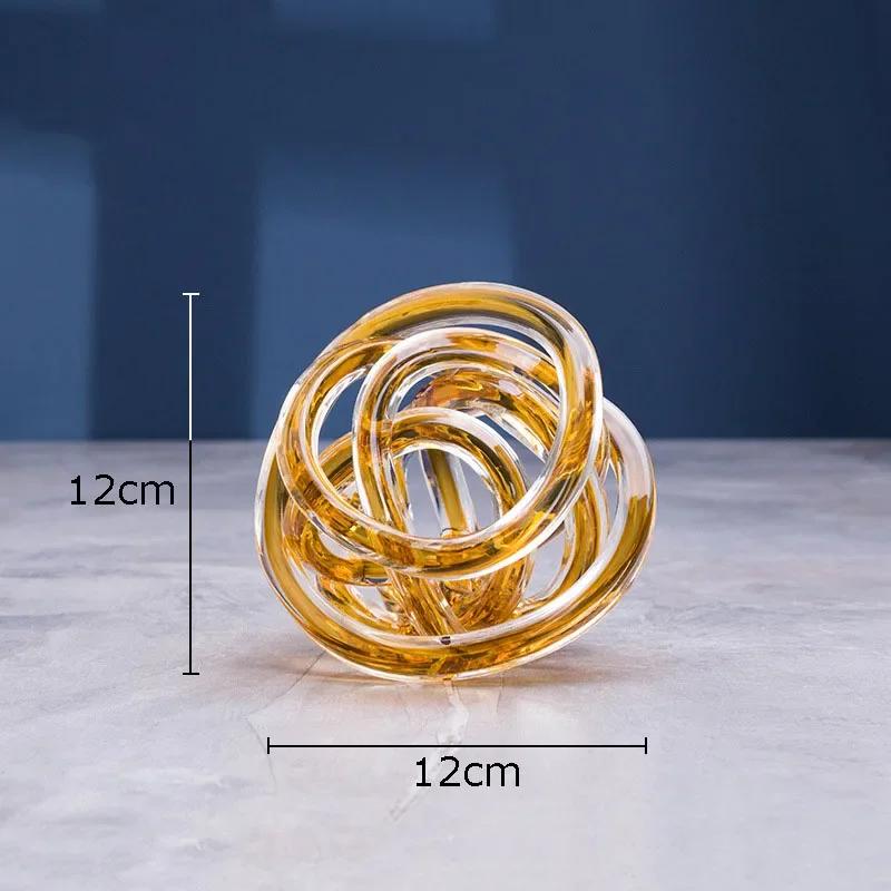 Twisted Coil Creative Transparent Glass Chain Sculpture Desk Decoration Crafts Ornaments Room Aesthetics Decor Modern Artwork