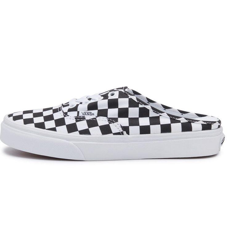 Vans Authentic Checkerboard Cushioning Lightweight Breathable Low top Skateboard Shoes Unisex Black White Checkerboard VN0A54F75GU1