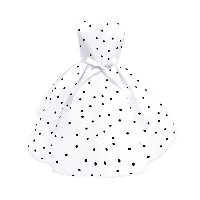 Ärmelloses Polka-Dot Prinzessinnen-Partykleid für kleine Mädchen, formelles Weihnachts-Kleid für Kinder