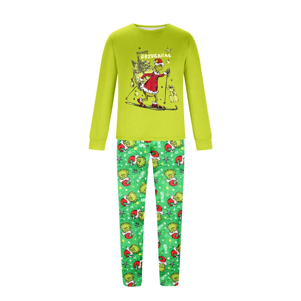 Parent-child Christmas Print Home Suit Long-sleeved Top And Pants