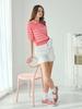 LORDLOAR Signature Striped Collar Knit Pink