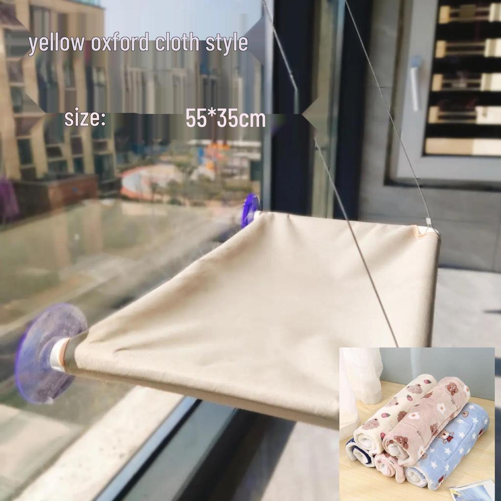 Wandmontierte Glas-Katzenhängematte - Universelles Vier-Jahreszeiten-Katzenbett mit Saugnäpfen