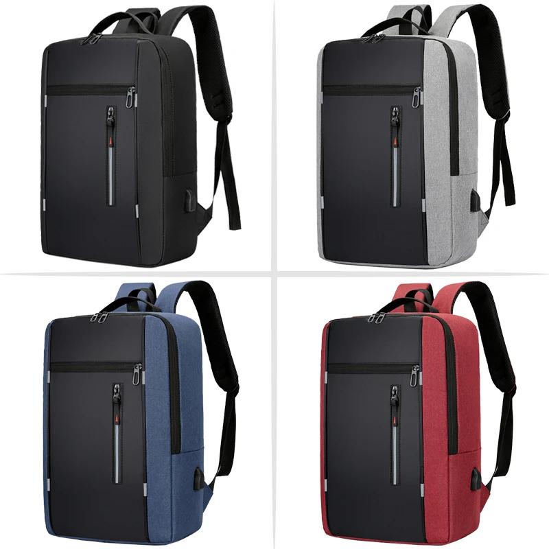Waterproof Oxford Laptop Backpack for Men 15.6 Inch with USB Charging Business School Bag