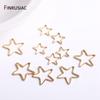 14K Gold Plated Brass Star/Pentagram/Square/Round Connector For Jewelry Making Supplies Earrings Making Accessories Wholesale