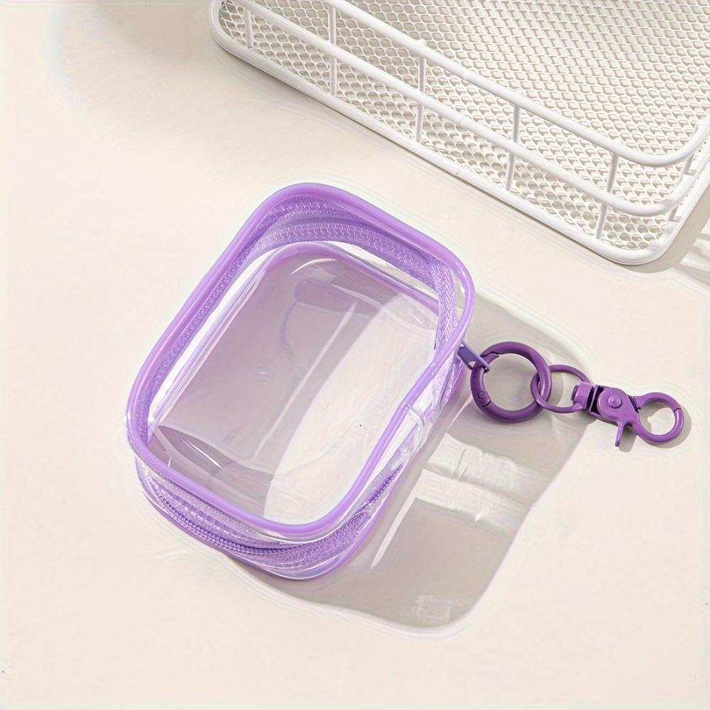 1pc Mini Storage Bag Transparent PVC Zipper Pouch Chargers Data Cables Earphones Jewelry Lightweight Portable Travel & Daily Use