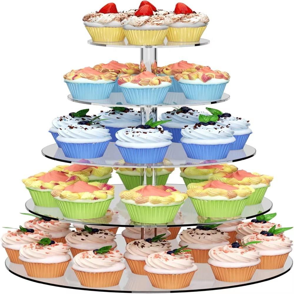 Klarer Acryl-Cupcake-Ständer Abnehmbares Design Kuchen-Servierständer Geburtstagsparty