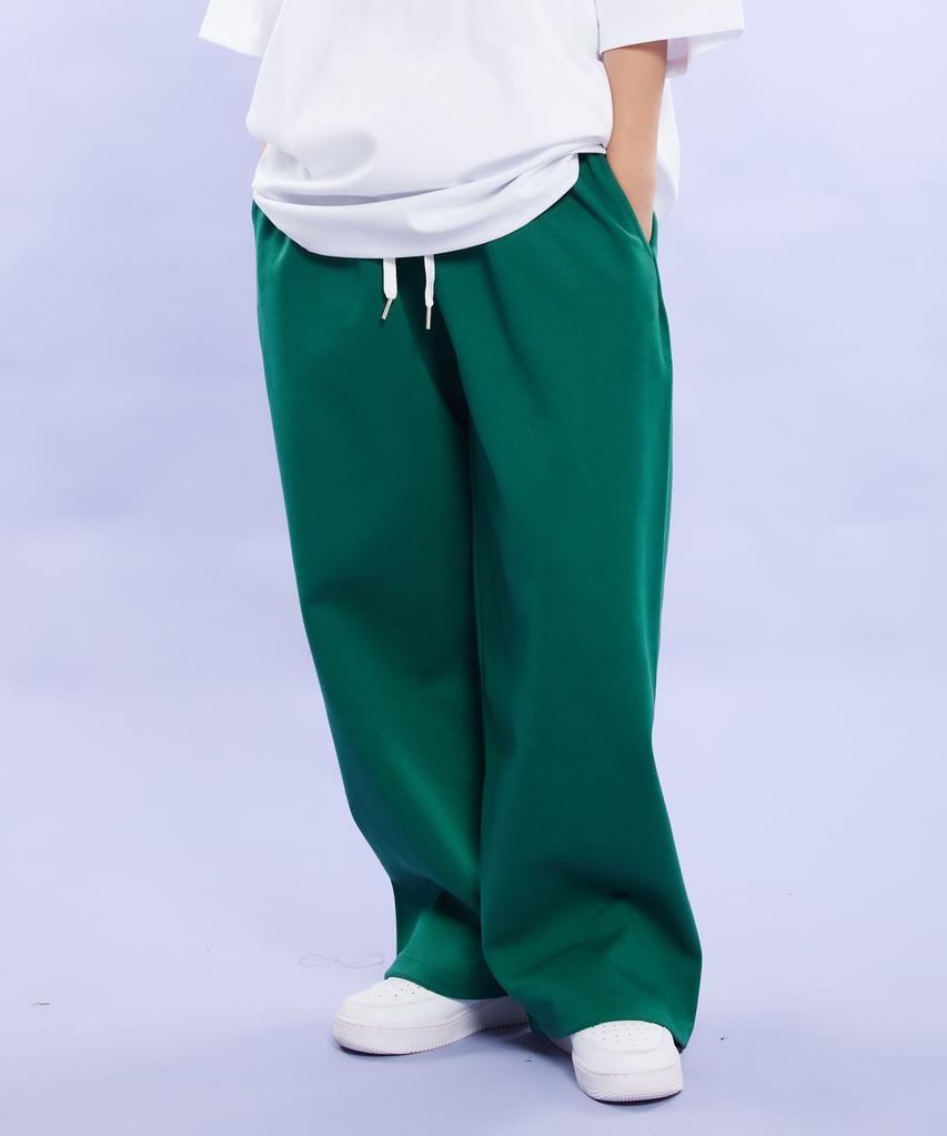 CREAM SODA LAB Blank All Season Wide Elastic Pants Green