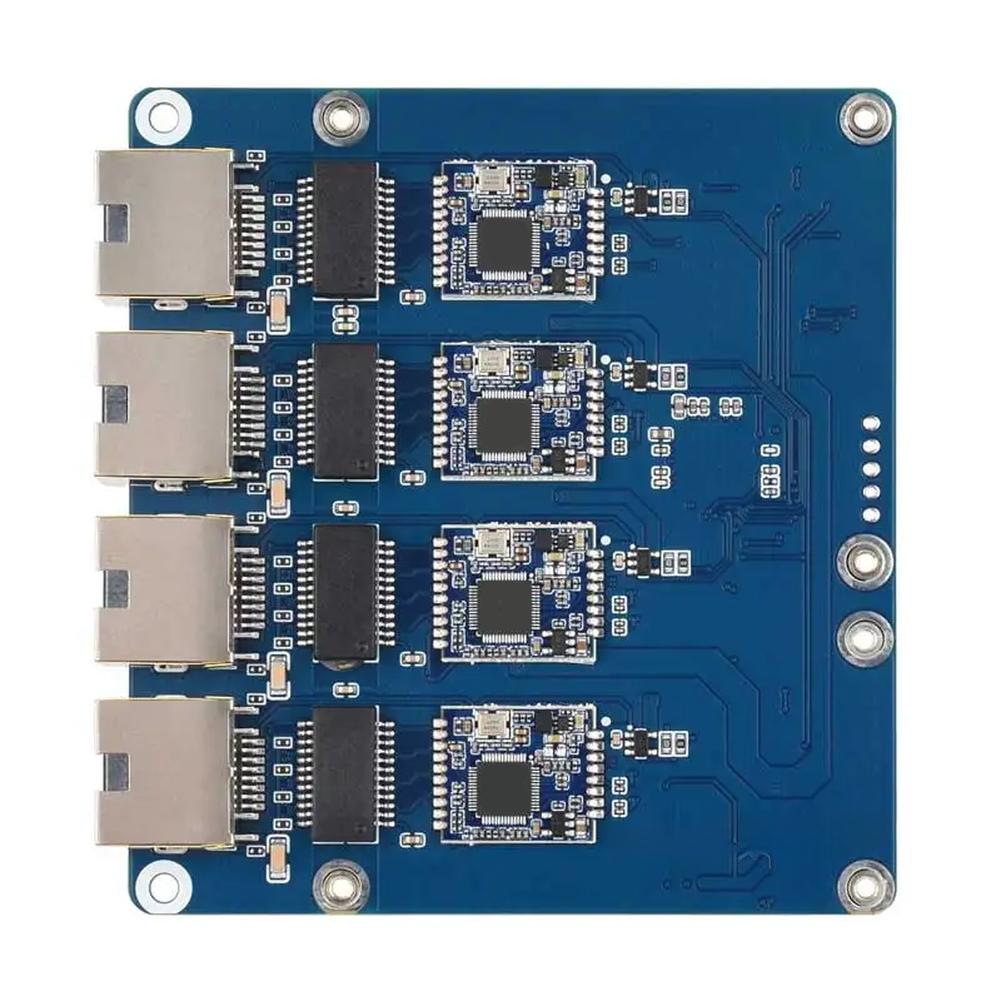 4-Port Ethernet Adapter Board For RASPBERRY- Pi 5 2.5G High Speed Driverless Network Interface Card 91.5mm Circuit Board Part