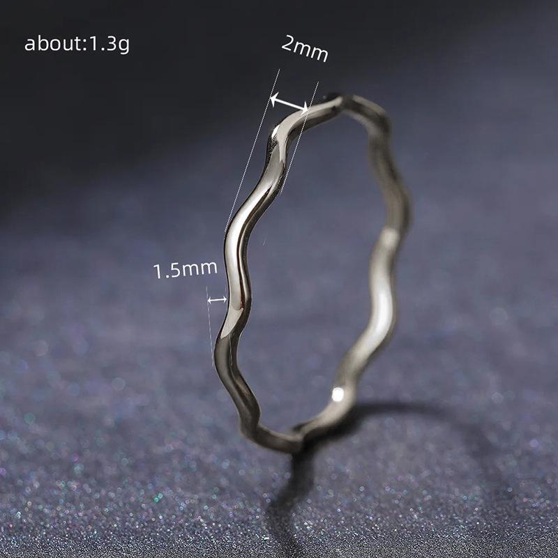 Cao Shiou Korean Fashion Wave Curvilinear Knuckle Ring for Women