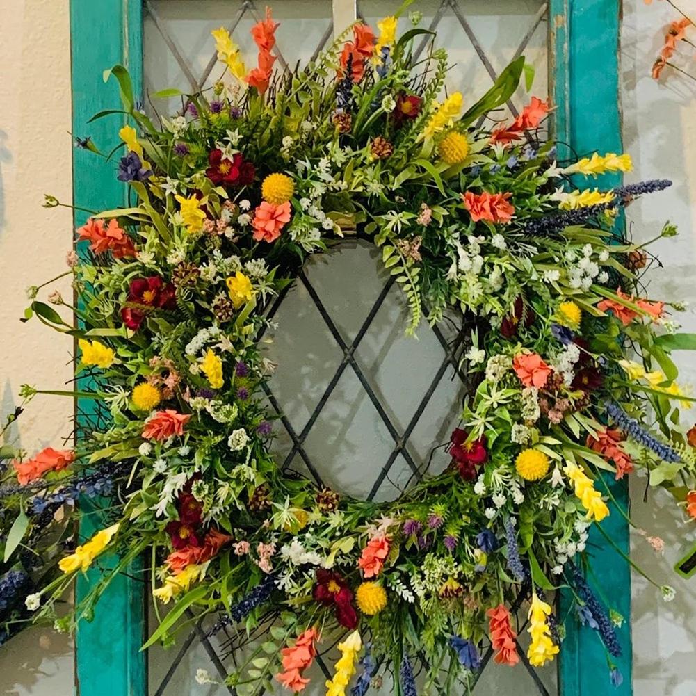 Věnec Green Leaf Flower Dekorace věnce Plast