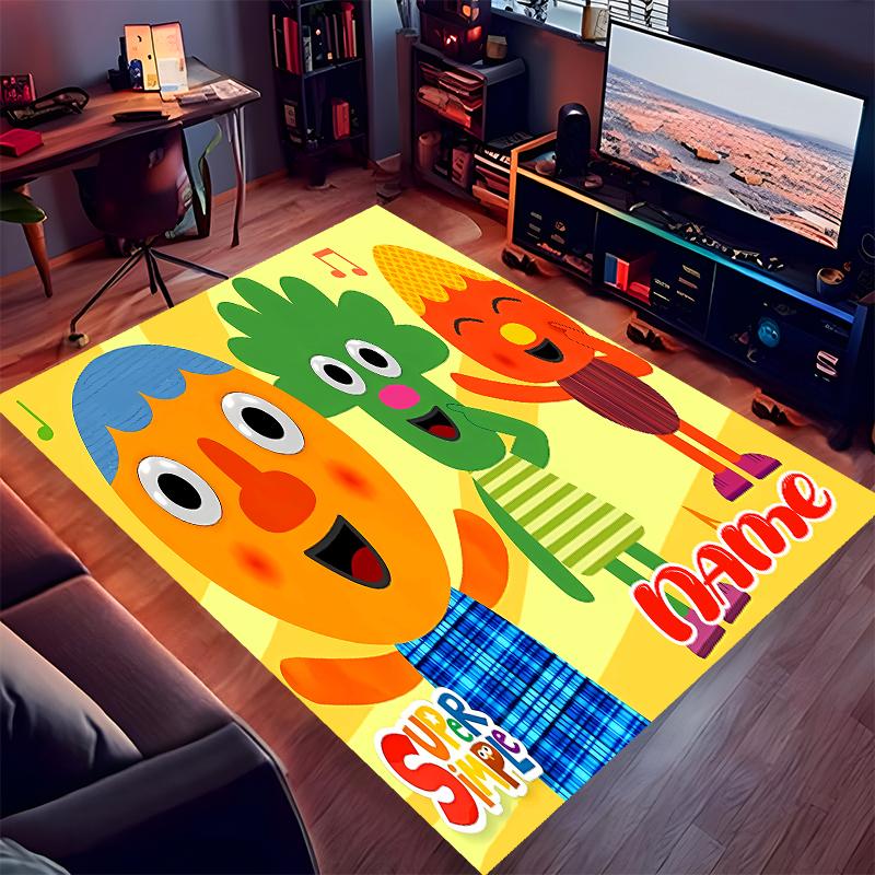 Custom Personalization Super Simple Songs Print Area Rug - Soft, Washable Non-Slip Indoor Mat,Living Room,Home&Office Decorative Rug