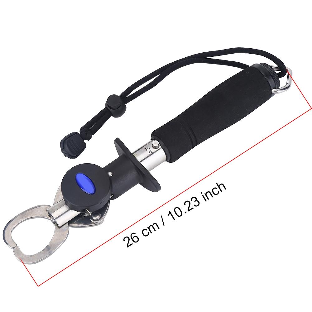 Durable 15 Kg Weighing Scale Fishing Grip Gripper Fish Lip Grabber with Tape Measure