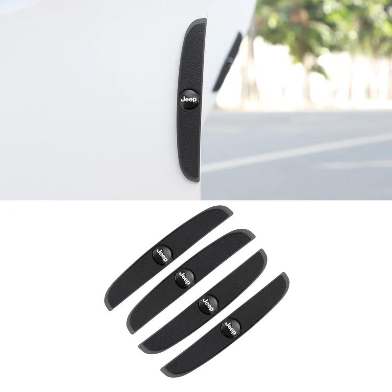 4Pcs Car Door Rearview Mirror Anti-Scratch Rubber Bumper Strip for Jeep Renegade Wrangler JK JL Grand Cherokee Auto Accessories ALP1