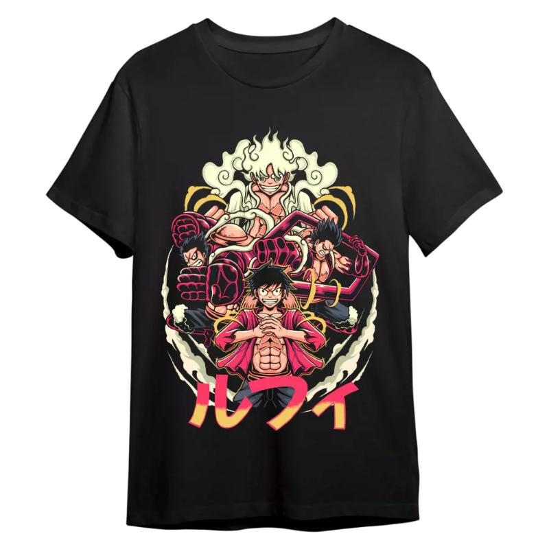 One Piece Retro Comic Art TShirt Men Women Oversized Cotton Anime Graphic Tee Casual Streetwear Short Sleeve Crew Neck Top