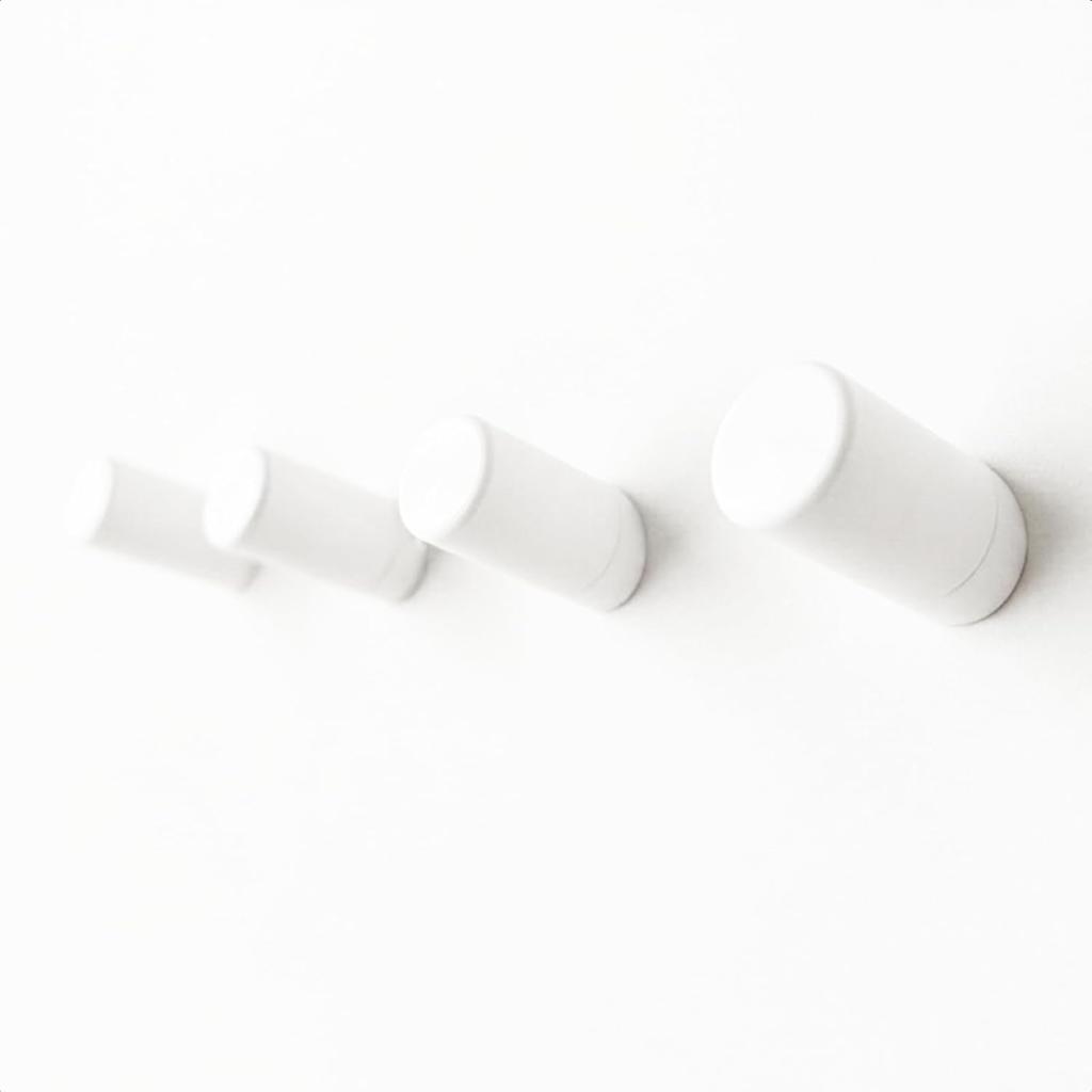Wall hook 4-piece set rental-friendly stylish Nordic floating storage gypsum board pin hat rack coat helmet maximum load 3kg made Japan cotton white