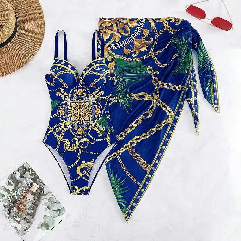 2025 Luxury New Two Piece Women Bikini Set Push Up Floral Printed Bikini Strappy Bandage Swimwear Brazilian Biquini Bathing Suit