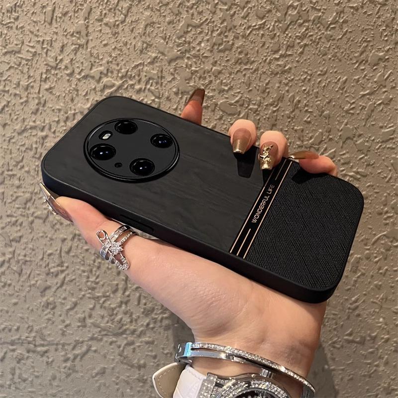 Etui na telefon komórkowy Huawei Mate60pro Skóra z fakturą drewna Odpowiednie dla P60 Łączone Kolor kontrastowy 50/40pro Matowe Etui odporne na upadki