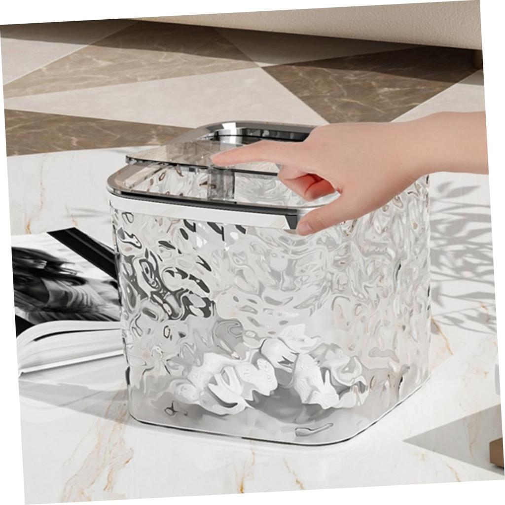 Hair Accessories Organizer Clear Hair Tie Organizer with Lid Desktop Storage Box Multifunctional for Laundry Pods Cotton Swab