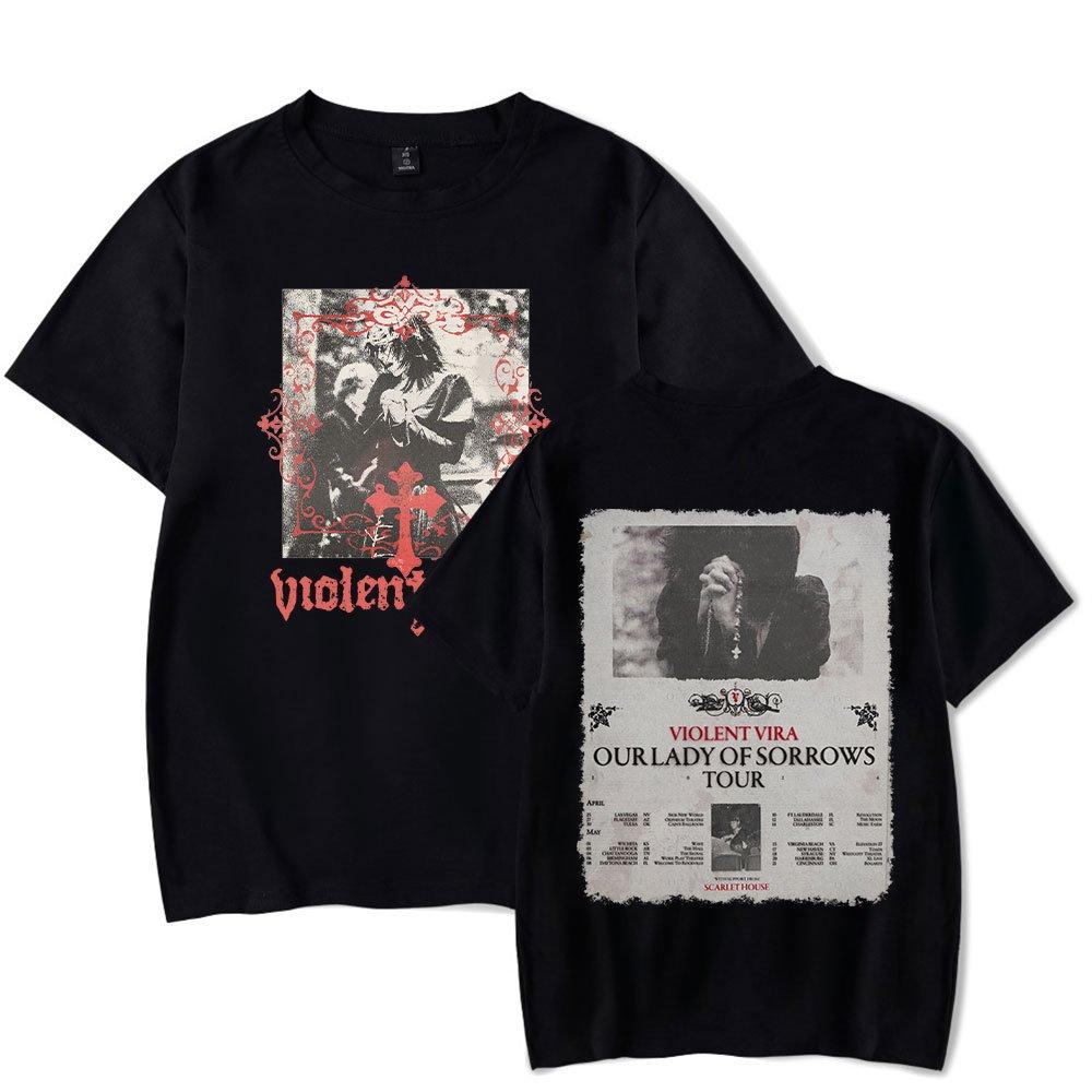 Violent Vira Our Lady of Sorrows Tour 2026 Merch TShirt Unisex Short Sleeve Fashion Tee Casual Streetwear Top S