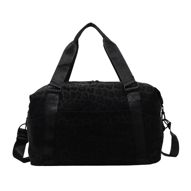 Large Capacity Short Distance Travel Bag Women's Lightweight Outdoor Luggage Storage Leopard Print Gym Bag