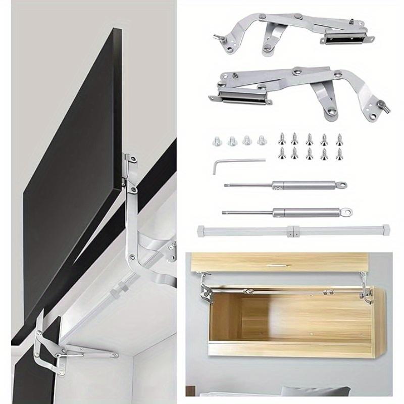 1 conjunto Suporte de Mesa Dobrável com Elevação, Dobradiça de Porta de Armário, Suporte Deslizante Plano para Armários com Amortecedor de Elevação Suporte de Haste Pneumática