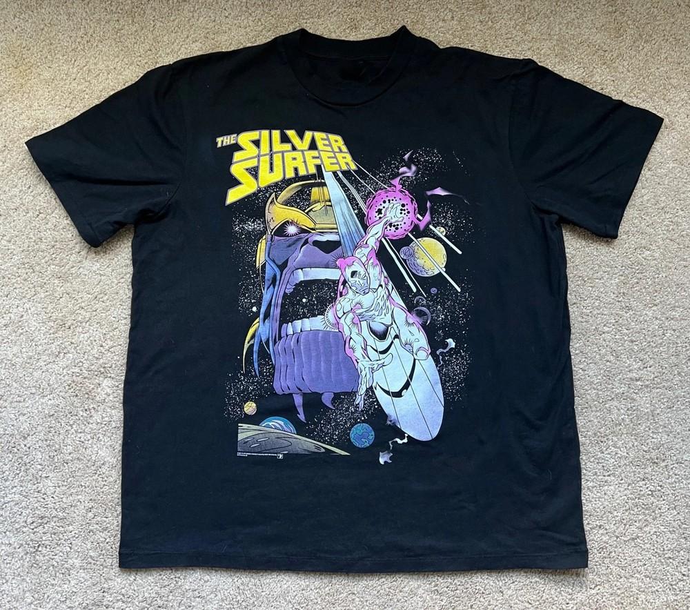 Marvel Маска и маскировка Серебряный Серфер Танос Черная футболка Размер S-5XL Репринт Унисекс футболка S