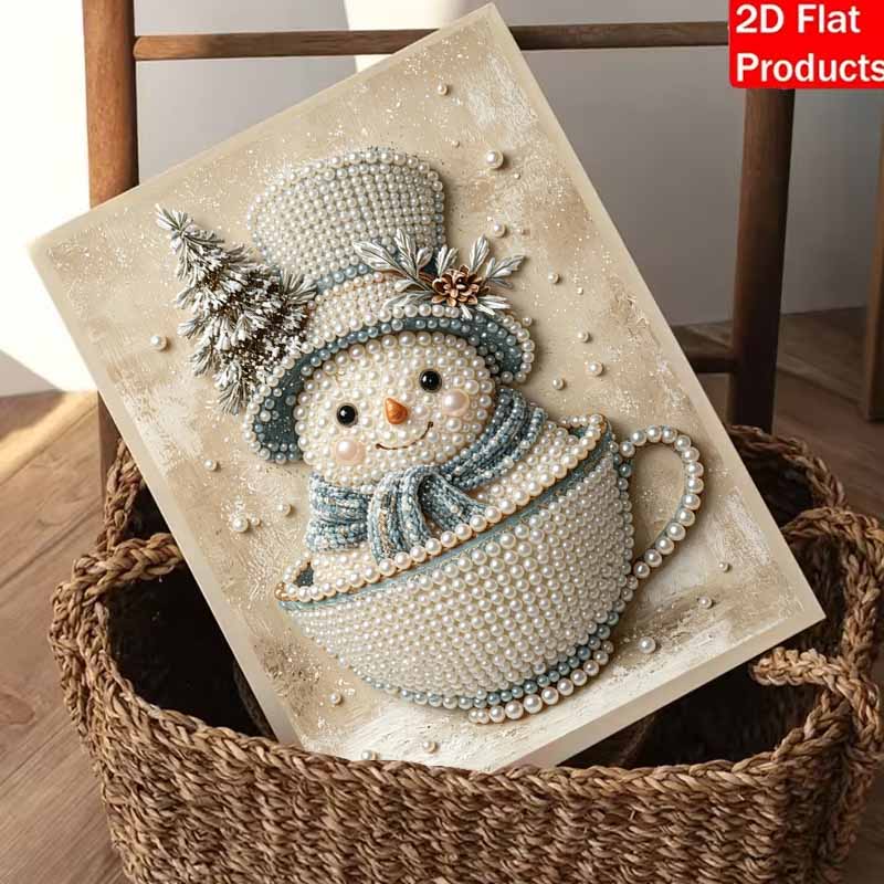 Weihnachtsmann im Teetasse Perlenmalerei Set Handgemachtes DIY Heimdekoration Malerei
