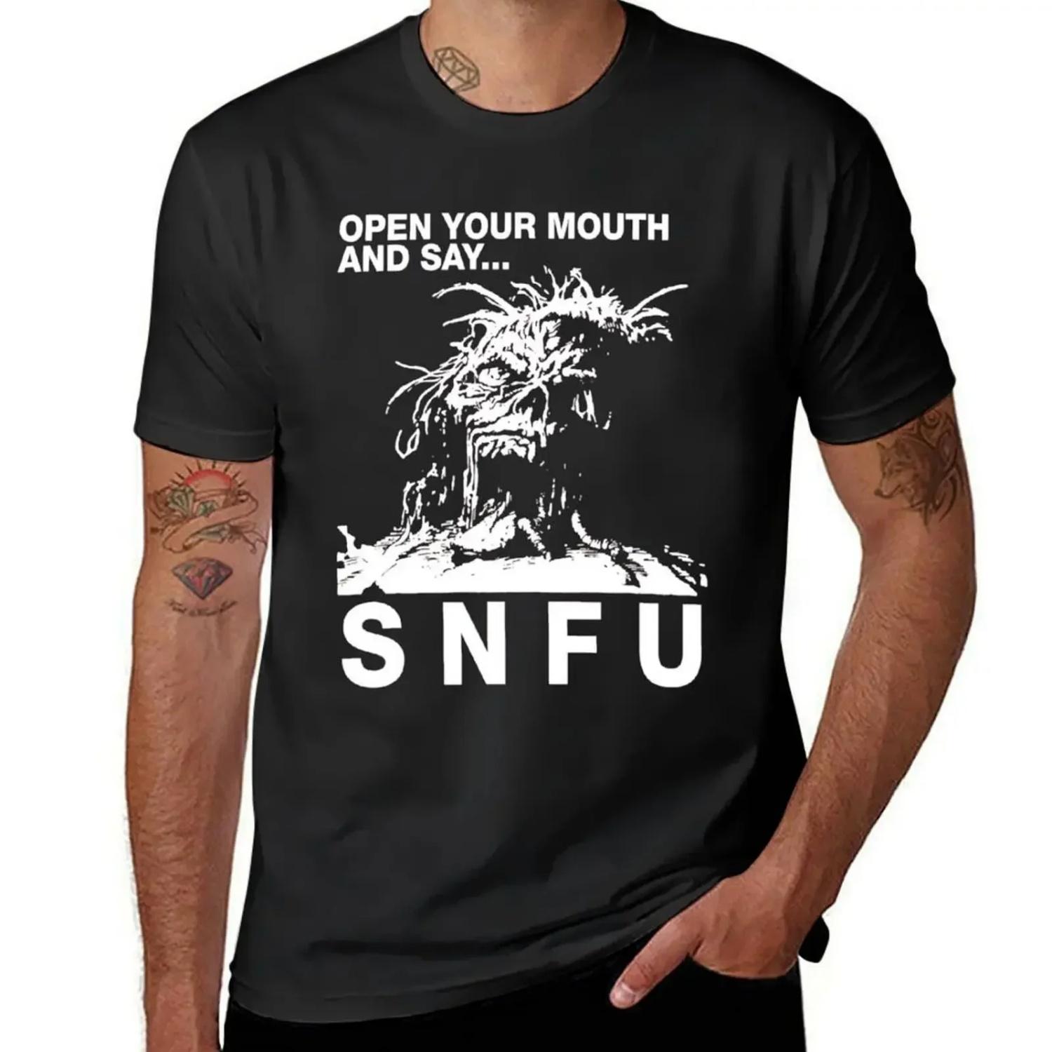 SNFU Open Your Mouth T-Shirt cute tops funnys vintage clothes Men s t-shirt S