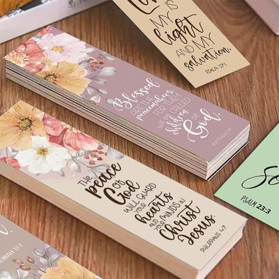 30pcs Inspirational Bible Verse Bookmarks With Floral Design Front Page Markers For Book Lovers And Readers