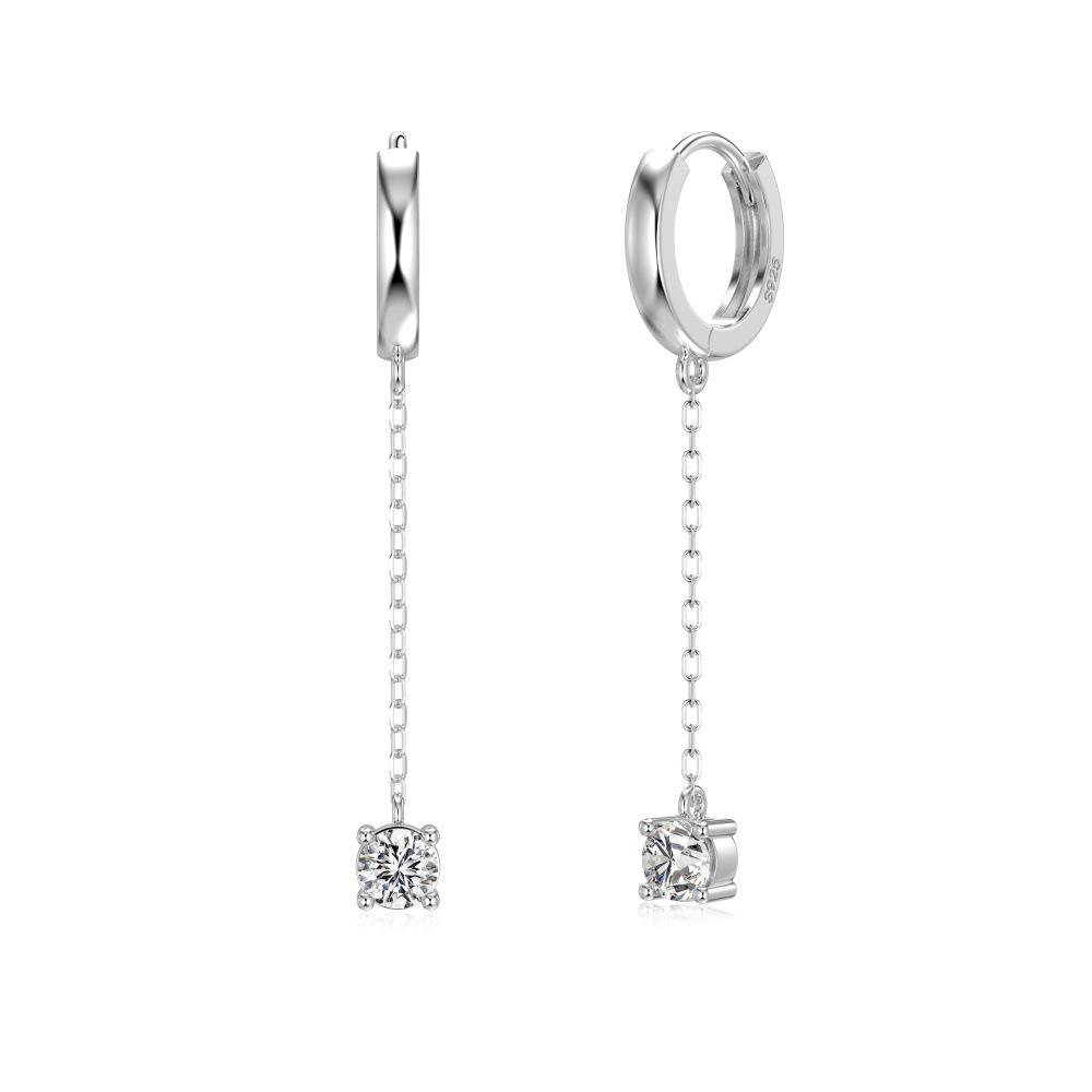 Nordic S925 Sterling Silver Women s Earrings - Exquisite Square Sugar Pendant, Light Luxury Design for Weddings & Banquets S925 Silver