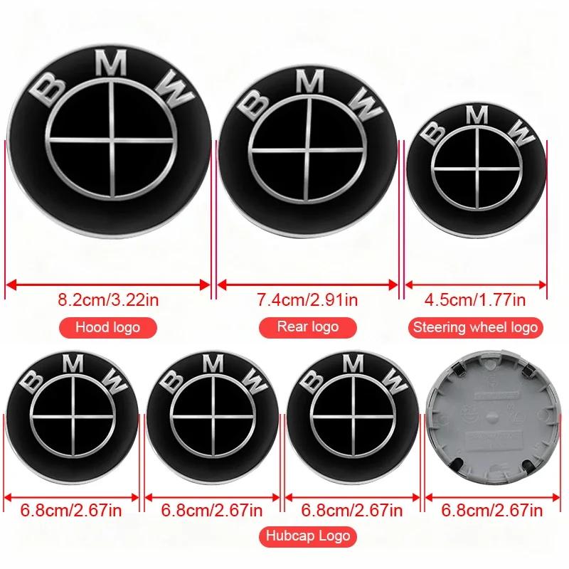 

7Pcs Car Front Hood Trunk Logo Steering Wheel Center Sticker Wheel Hub Center Cover Accessories For BMW M F87 E64 X5G05 G14 F49