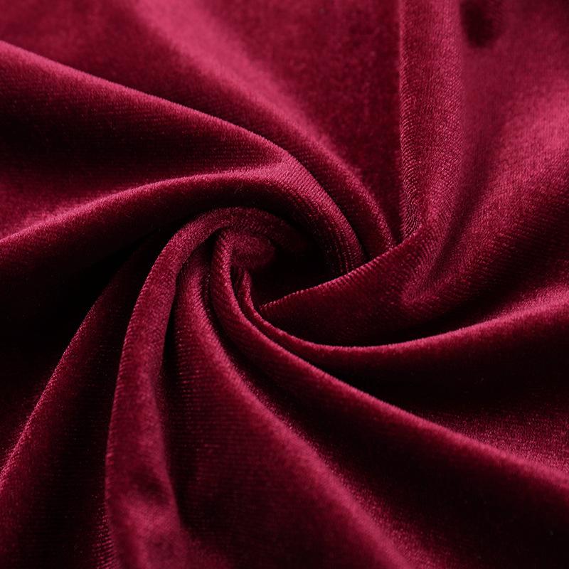 Fall Women's Fashion Sexy Temperament Velvet Pleated Waist Halter Dress